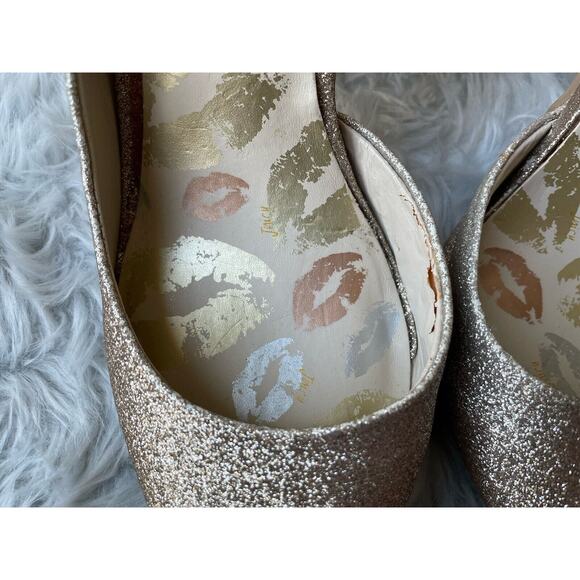 Juicy Couture Women's Glitter Heels Size 7 Champagne Gold - Picture 8 of 15